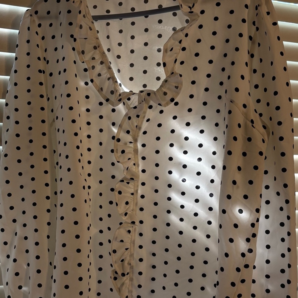 Polka Dot Ruffle Blouse